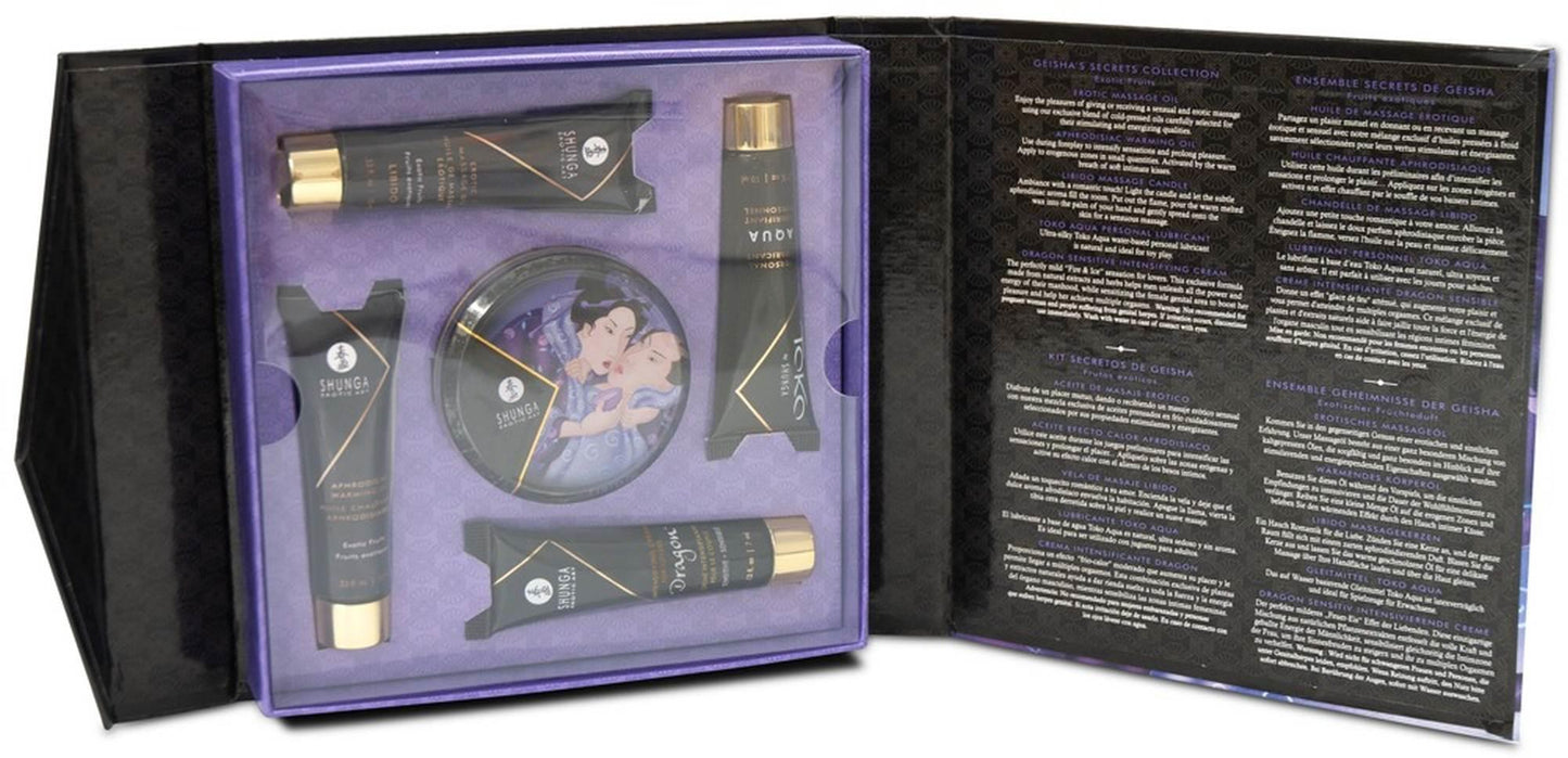 5-Zestaw świeca olejek żel do masażu Shunga exotic-5