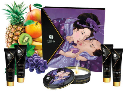 1-Zestaw świeca olejek żel do masażu Shunga exotic-1