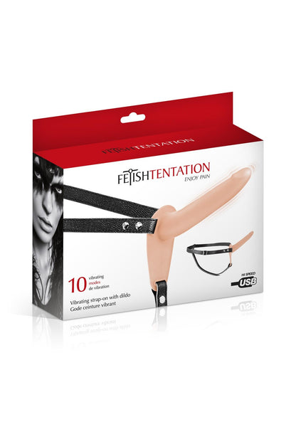 2-SIMPLE STRAP-ON VIBRATING FLESH STRAP-ON DILDO-2