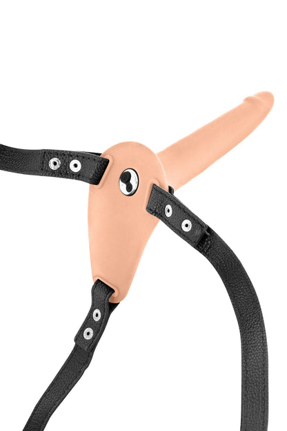 4-SIMPLE STRAP-ON VIBRATING FLESH STRAP-ON DILDO-4
