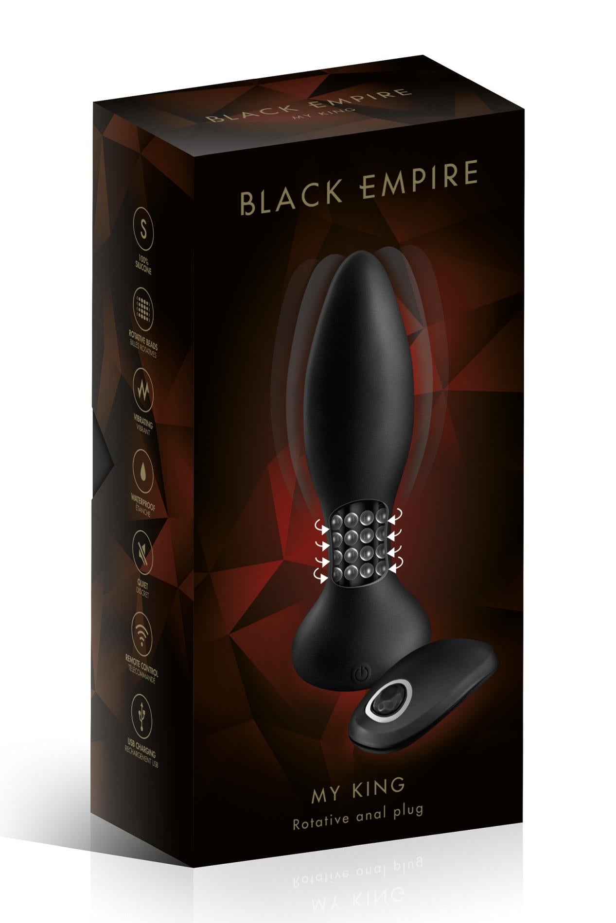 2-ANAL PLUG ANAL PLUG VIB MYKING BLACK (Size: T3)-2