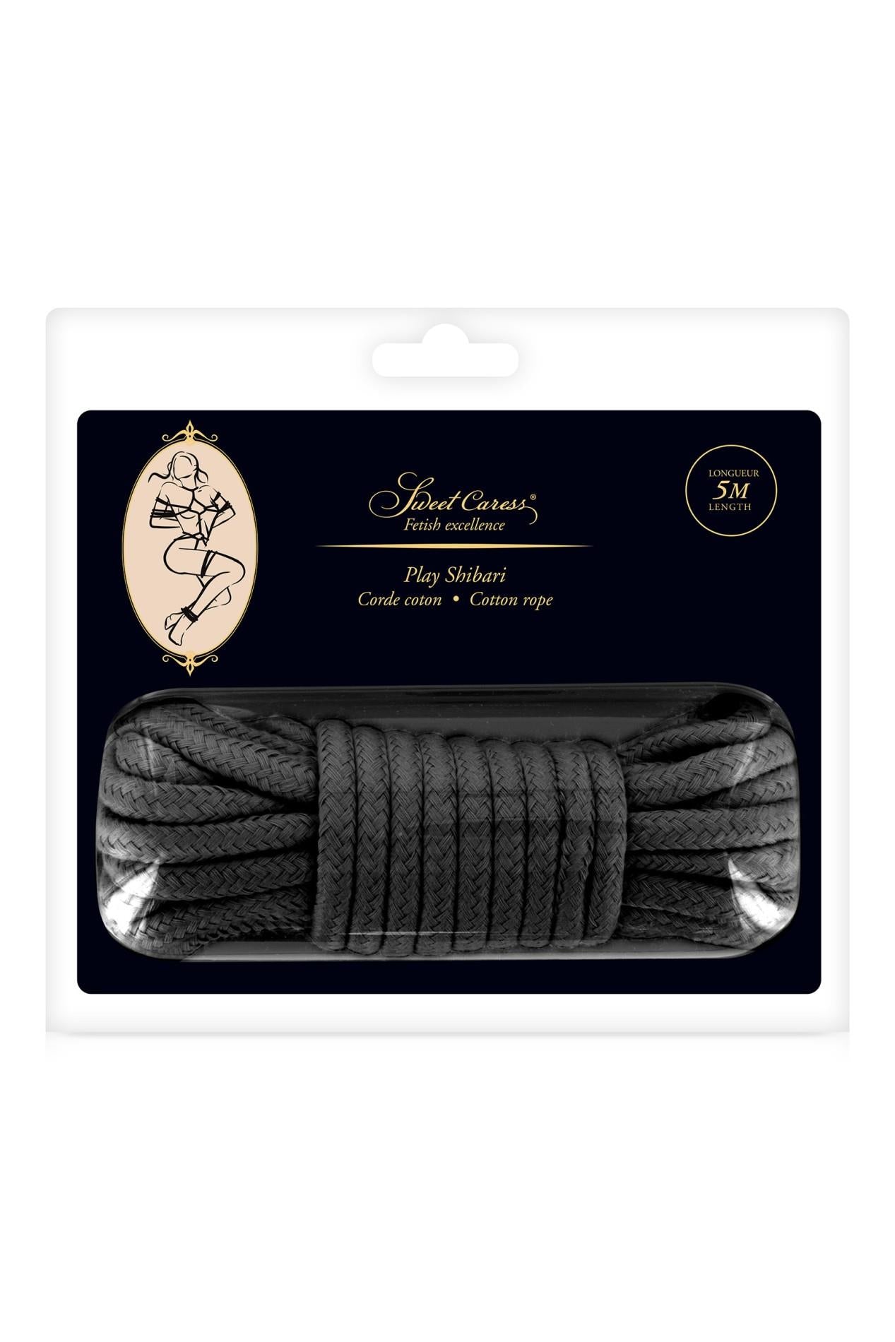 2-SM BONDAGE ROPE BLACK 5M (Size: T1)-2