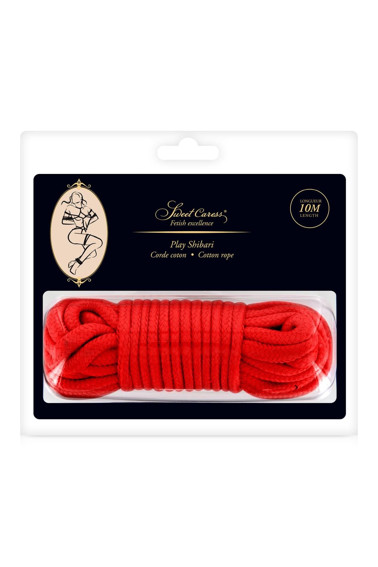 2-SM BONDAGE ROPE RED 10M (Size: T2)-2