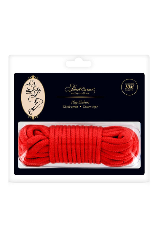 2-SM BONDAGE ROPE RED 10M (Size: T2)-2