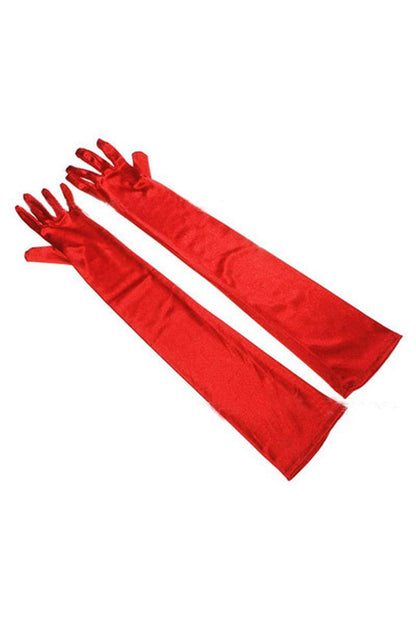 4-LONG SATIN RED GLOVES TU (Size: TU)-4