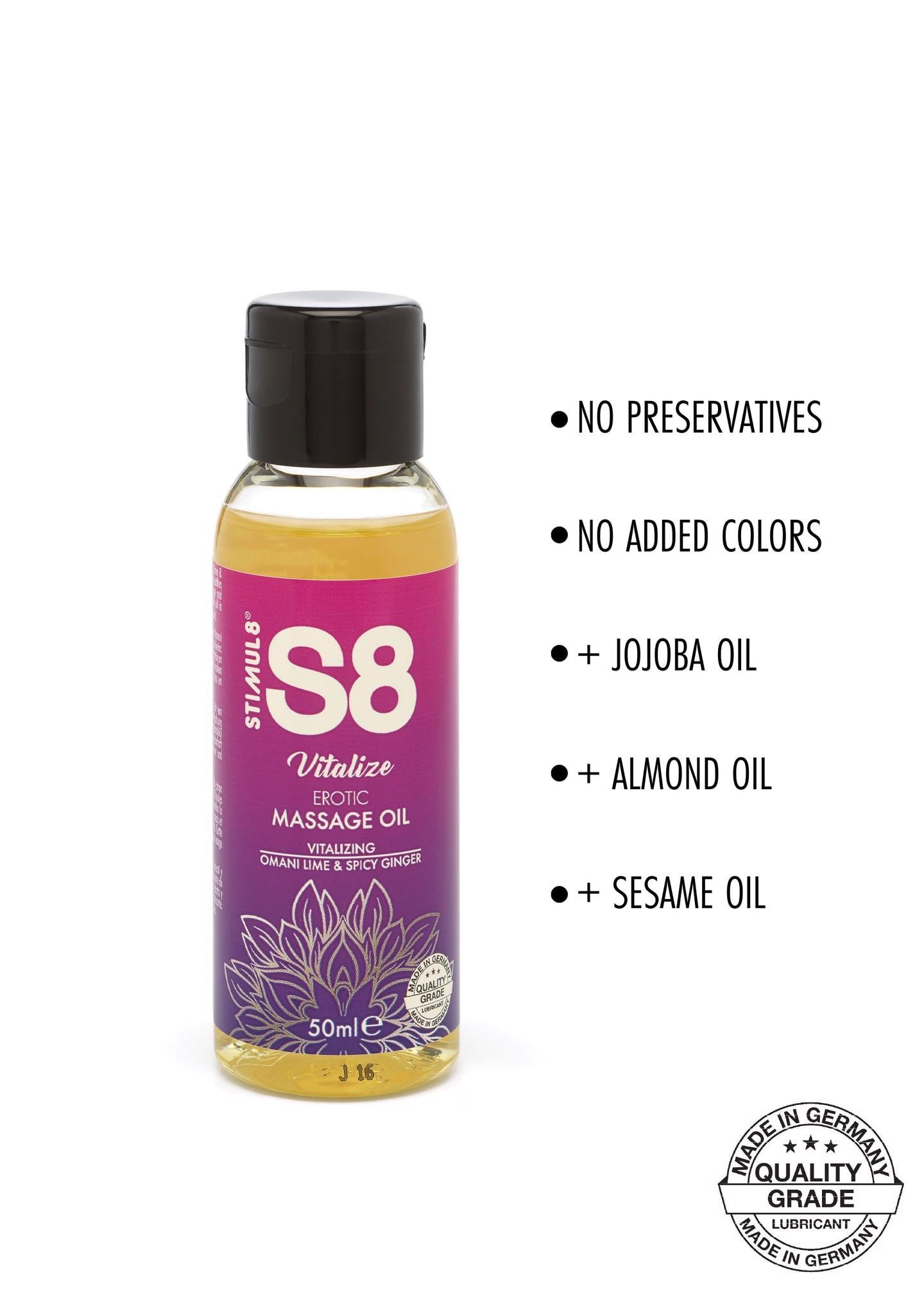 2-S8 Massage Oil 50ml Omani Lime & Spicy Ginger-2