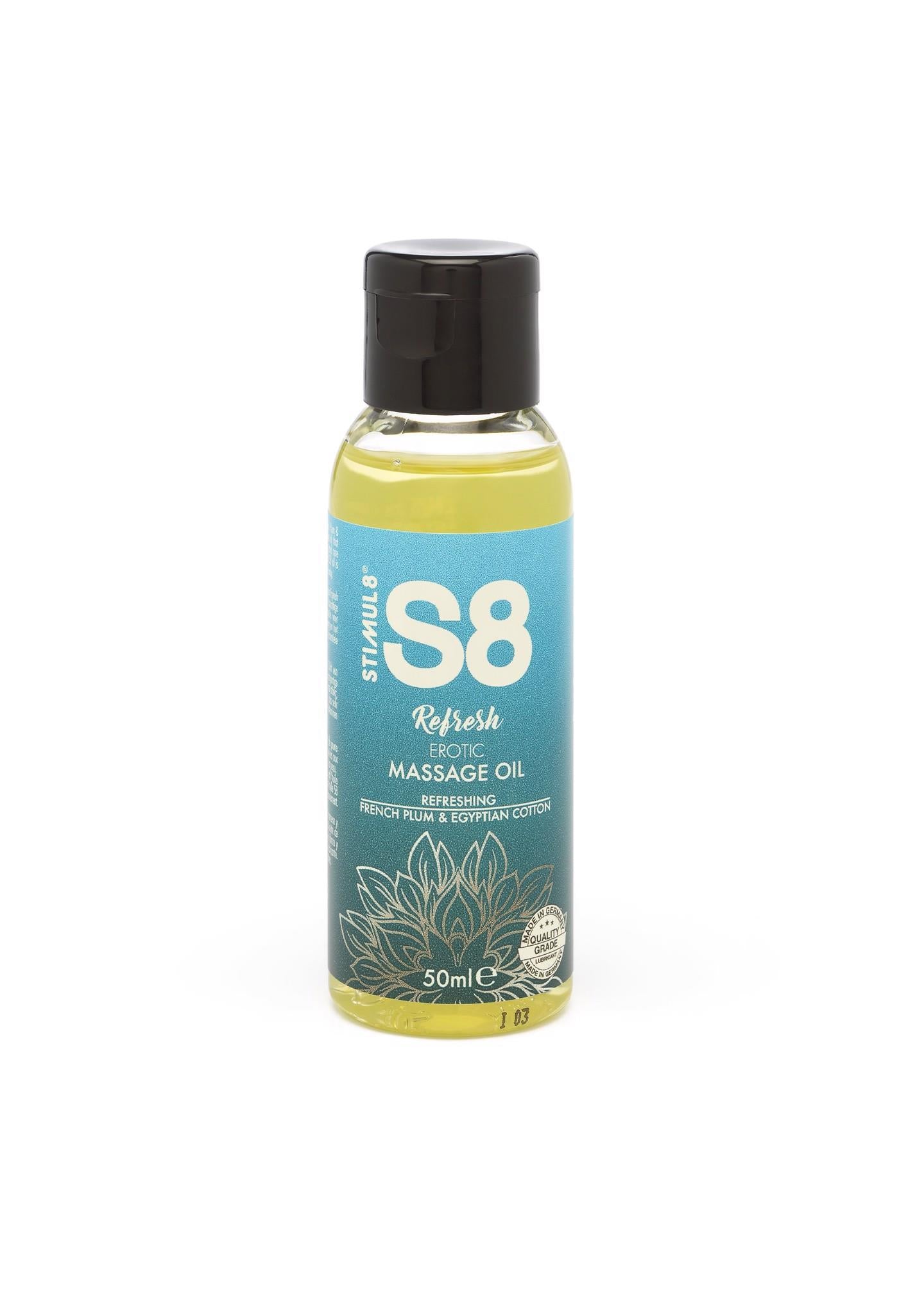 1-S8 Massage Oil 50ml French Plum & Egyptian Cotton-1