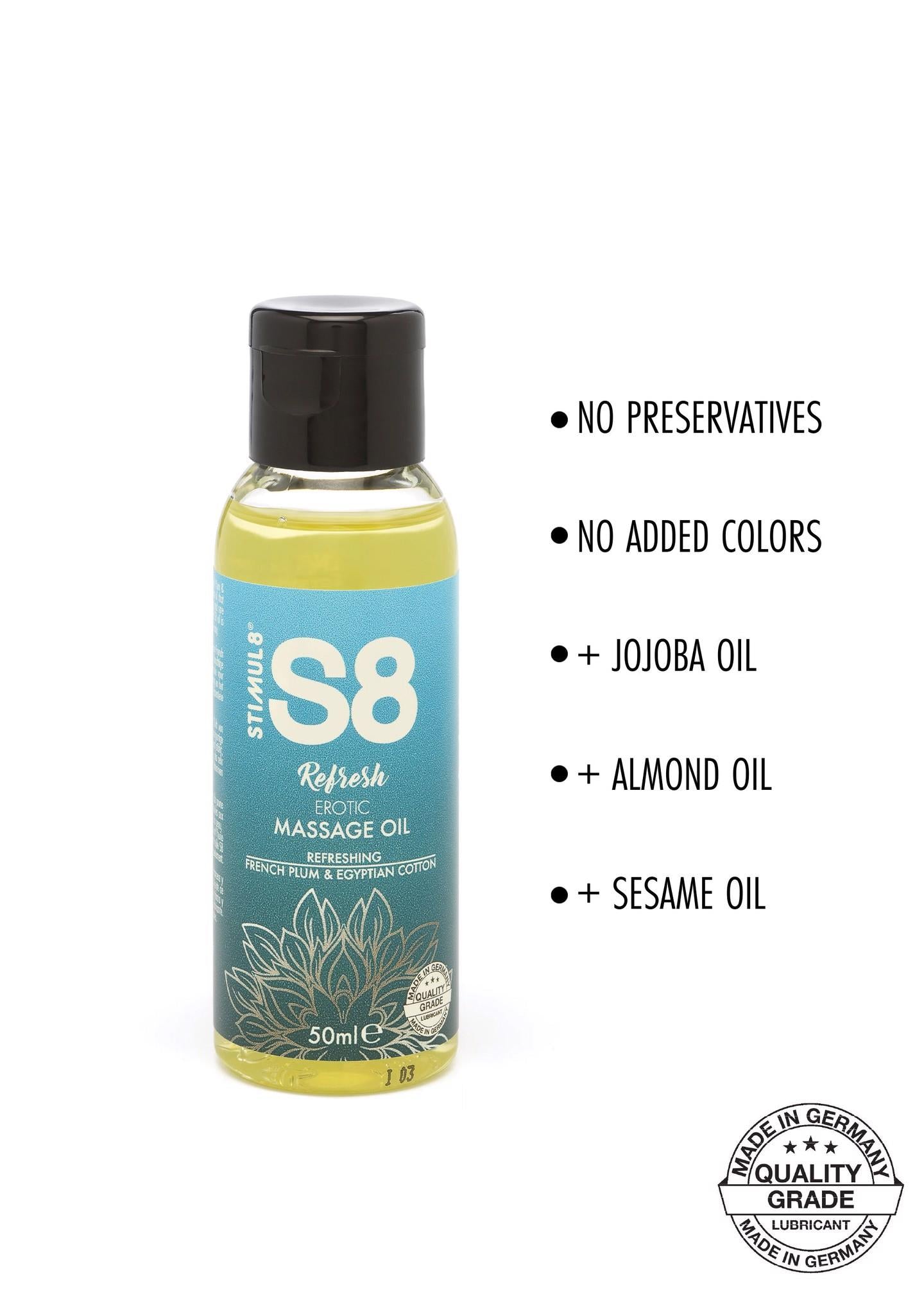 2-S8 Massage Oil 50ml French Plum & Egyptian Cotton-2