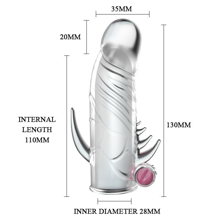 4-Wibrująca przedłużka nakładka na penisa plus 2cm-4