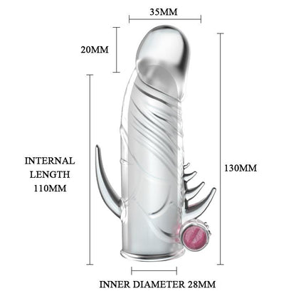 4-Wibrująca przedłużka nakładka na penisa plus 2cm-4