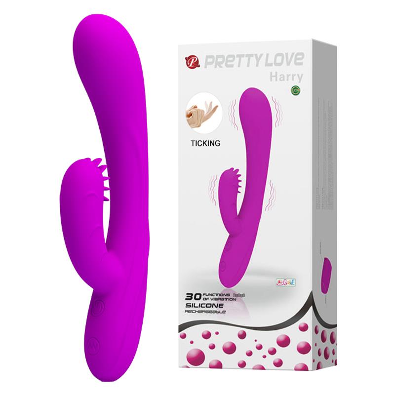 1-Wibrator z masażerem łechtaczki z wypustkami 19cm-1
