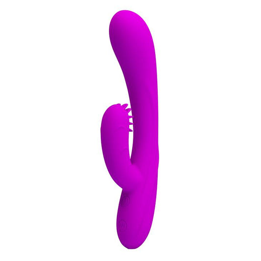 2-Wibrator z masażerem łechtaczki z wypustkami 19cm-2