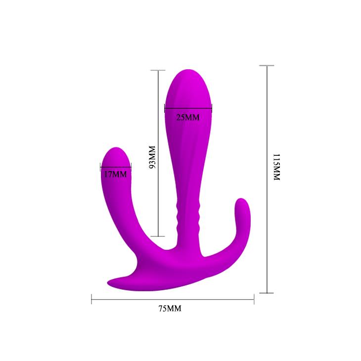 8-Potrójny masażer dla kobiet plug silikonowy dildo-8