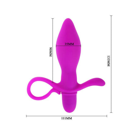 6-Uniwersalny wibrujący plug waginalny analny 13cm-6