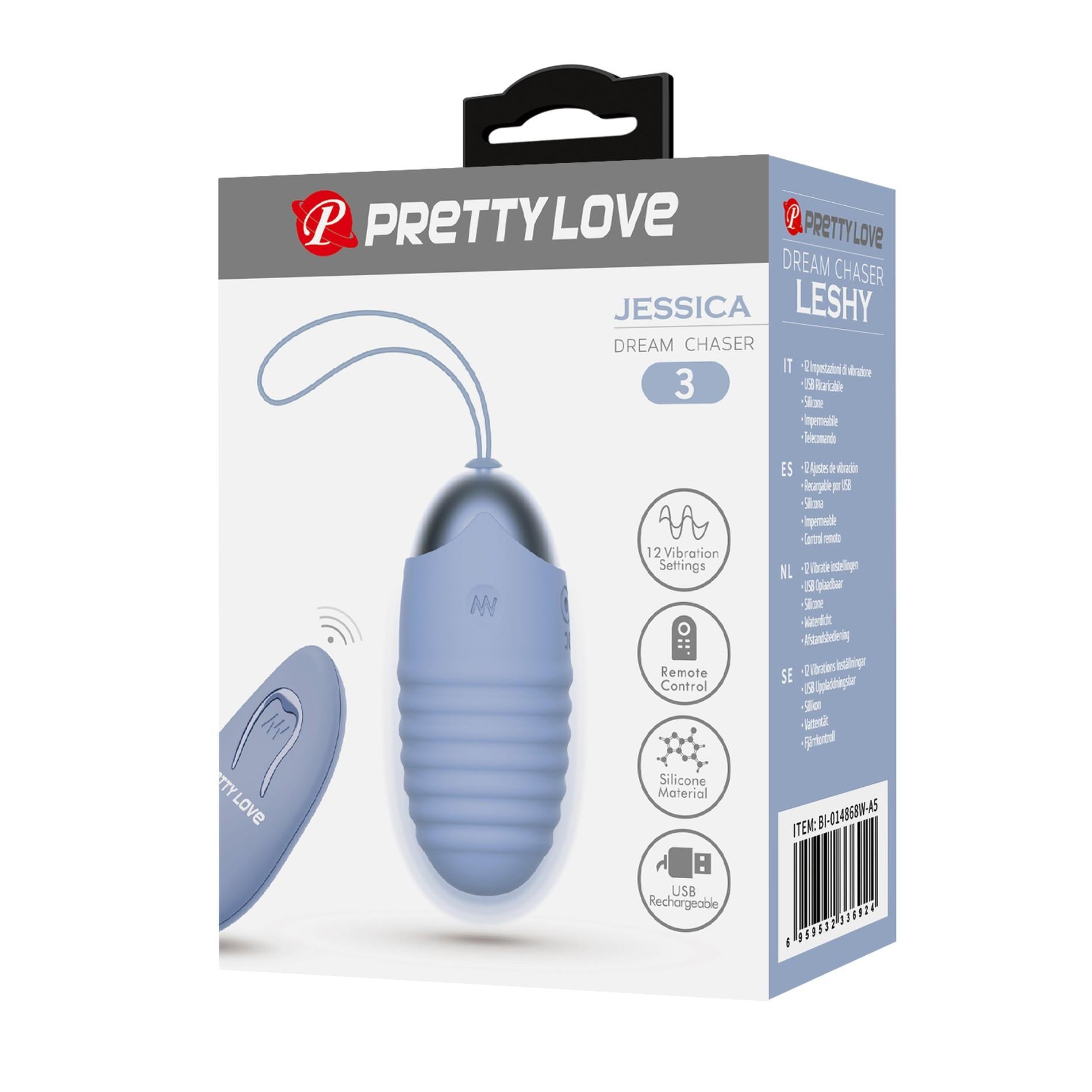 7-PRETTY LOVE - JESSICA Dream chaser 3, Blue, Wireless remote control 12 vibration functions-7