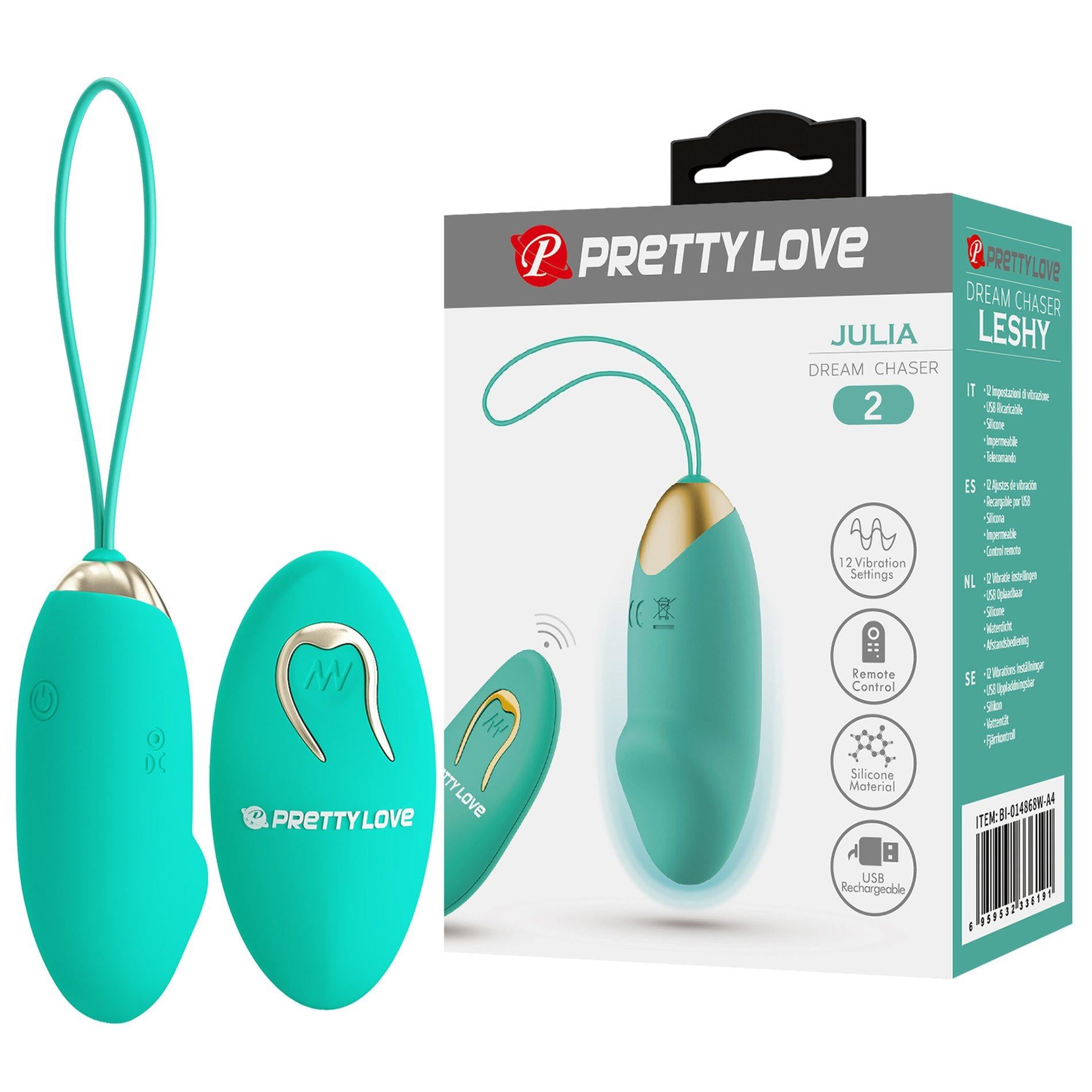 1-PRETTY LOVE - JULIA Dream chaser 2, Green, Wireless remote control 12 vibration functions-1