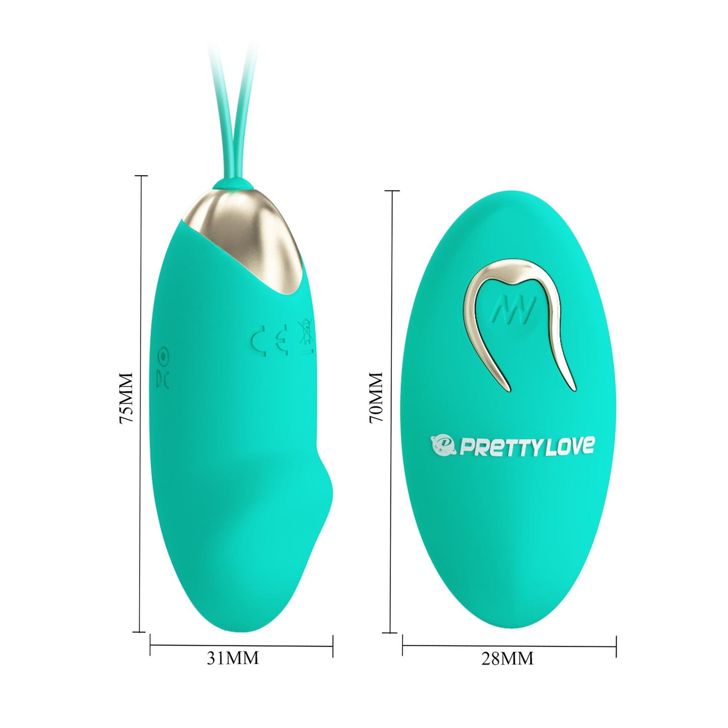 4-PRETTY LOVE - JULIA Dream chaser 2, Green, Wireless remote control 12 vibration functions-4
