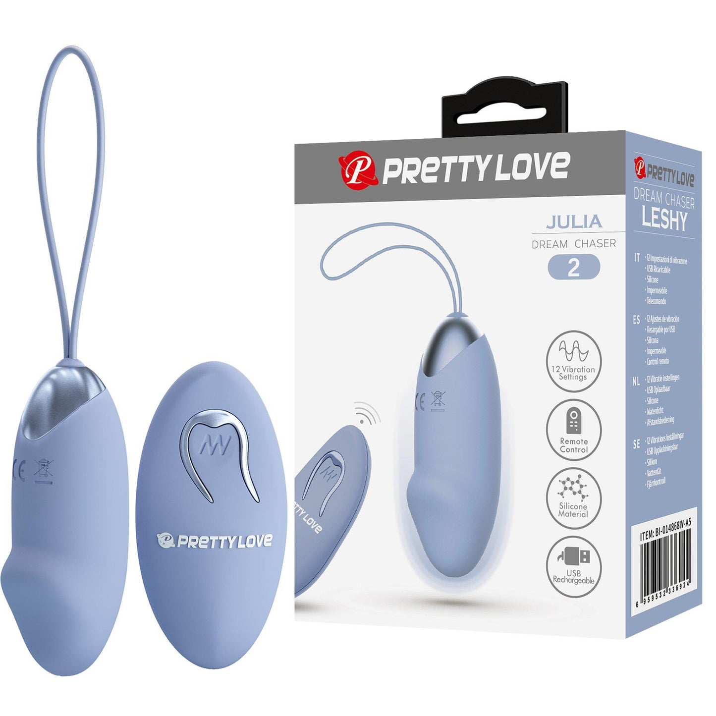 1-PRETTY LOVE - JULIA Dream chaser 2, Blue, Wireless remote control 12 vibration functions-1