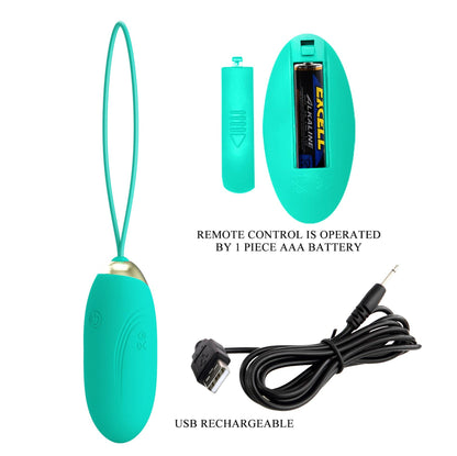 6-Wibrujące jajeczko -PRETTY LOVE - JENNY Dream chaser 1, Green, Wireless remote control 12 vibration functions-6