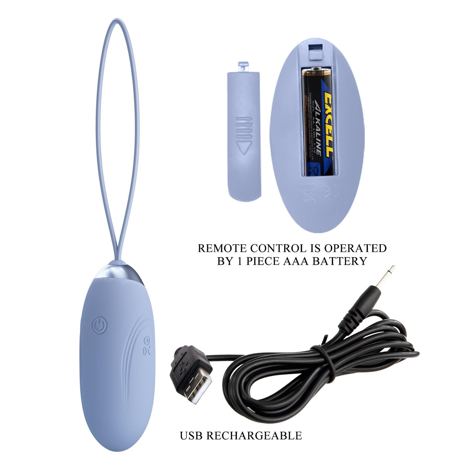 6-PRETTY LOVE - JENNY Dream chaser 1, Blue, Wireless remote control 12 vibration functions-6