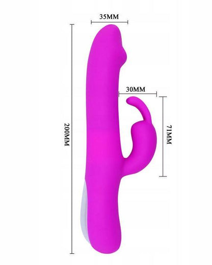 7-Wibrator króliczek ruch posuwisty 2x7 trybów 20cm-7