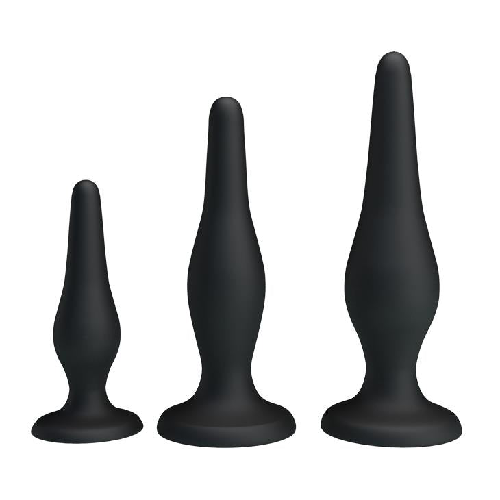 3-Korki analne 3 rozmiary zestaw na przyssawkach-3