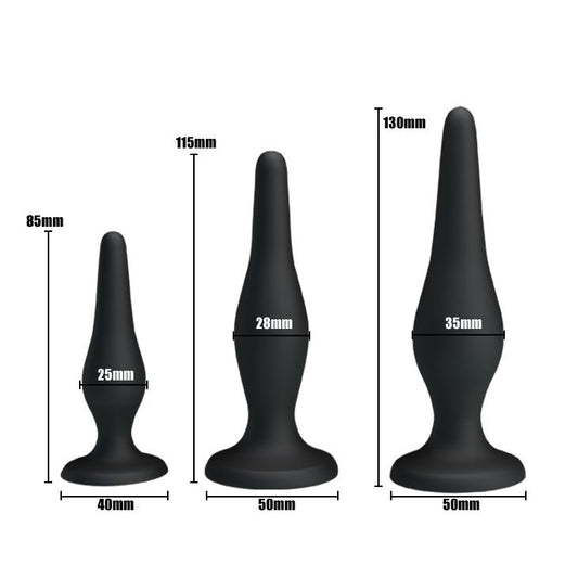 2-Korki analne 3 rozmiary zestaw na przyssawkach-2