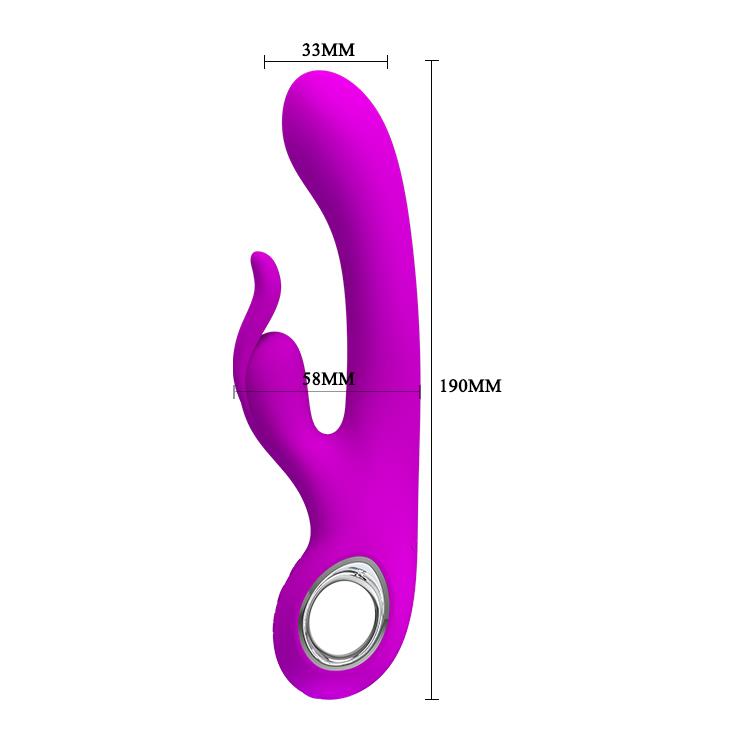 5-Wibrator z podwójnym masażerem łechtaczki 19cm-5