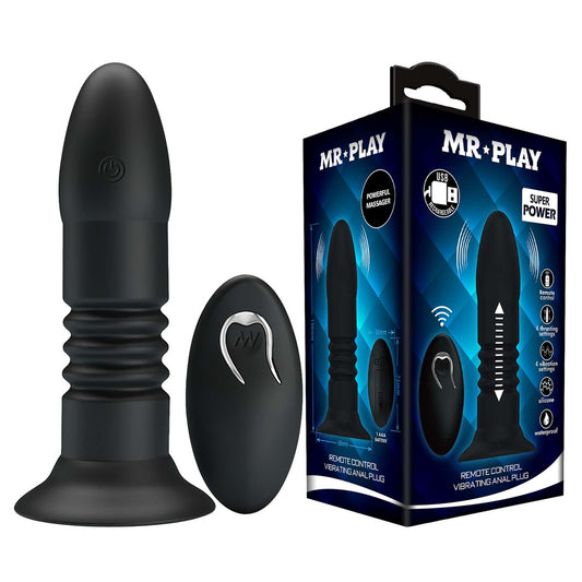 1-MR PLAY - VIBRATING ANAL PLUG 4 vibrations 4 thrusting Remote Control-1