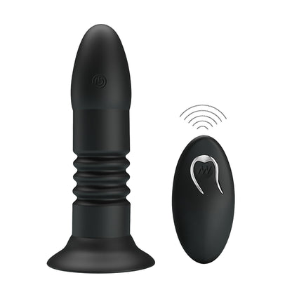 2-MR PLAY - VIBRATING ANAL PLUG 4 vibrations 4 thrusting Remote Control-2