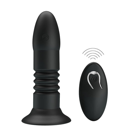 2-MR PLAY - VIBRATING ANAL PLUG 4 vibrations 4 thrusting Remote Control-2