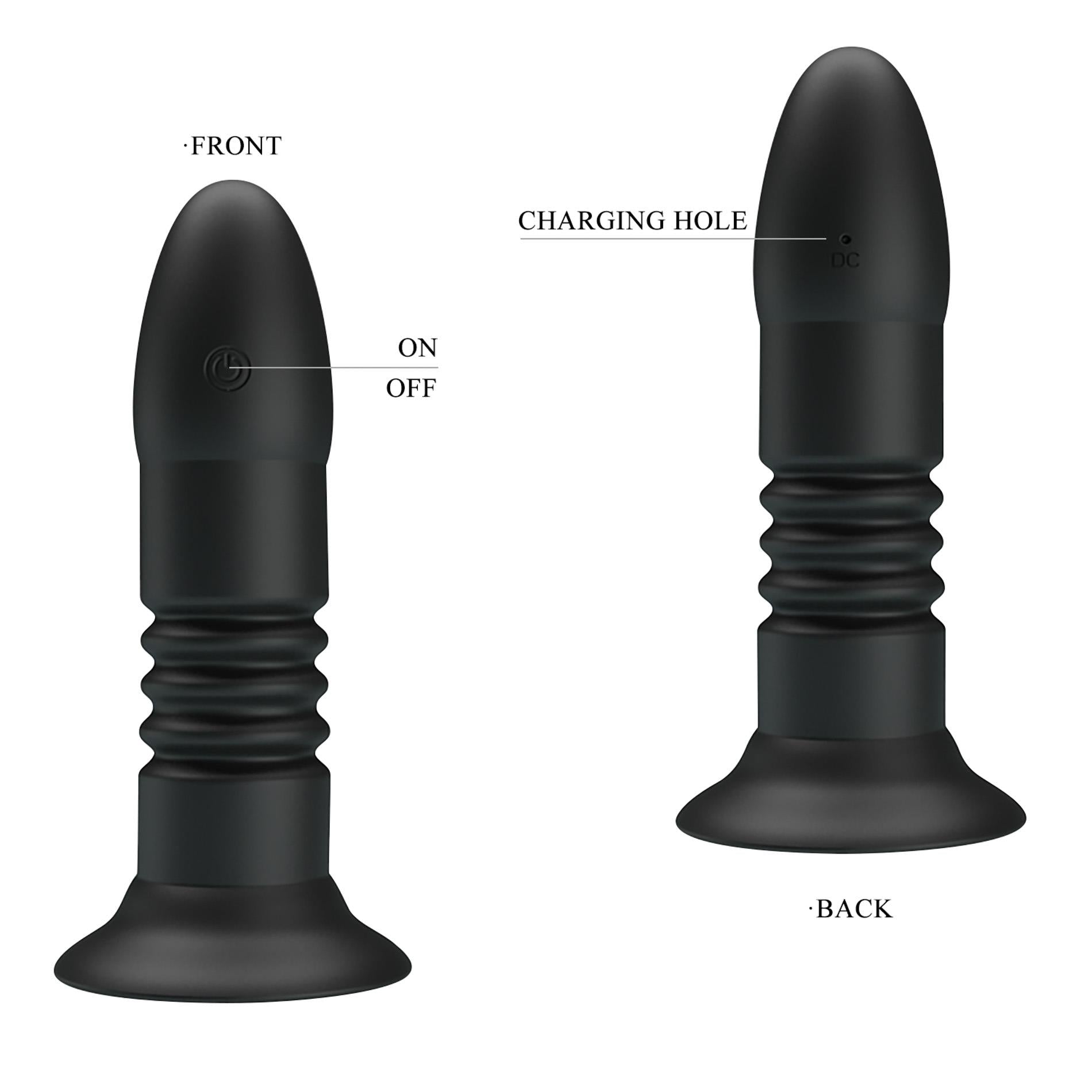 4-MR PLAY - VIBRATING ANAL PLUG 4 vibrations 4 thrusting Remote Control-4