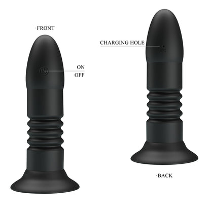 4-MR PLAY - VIBRATING ANAL PLUG 4 vibrations 4 thrusting Remote Control-4