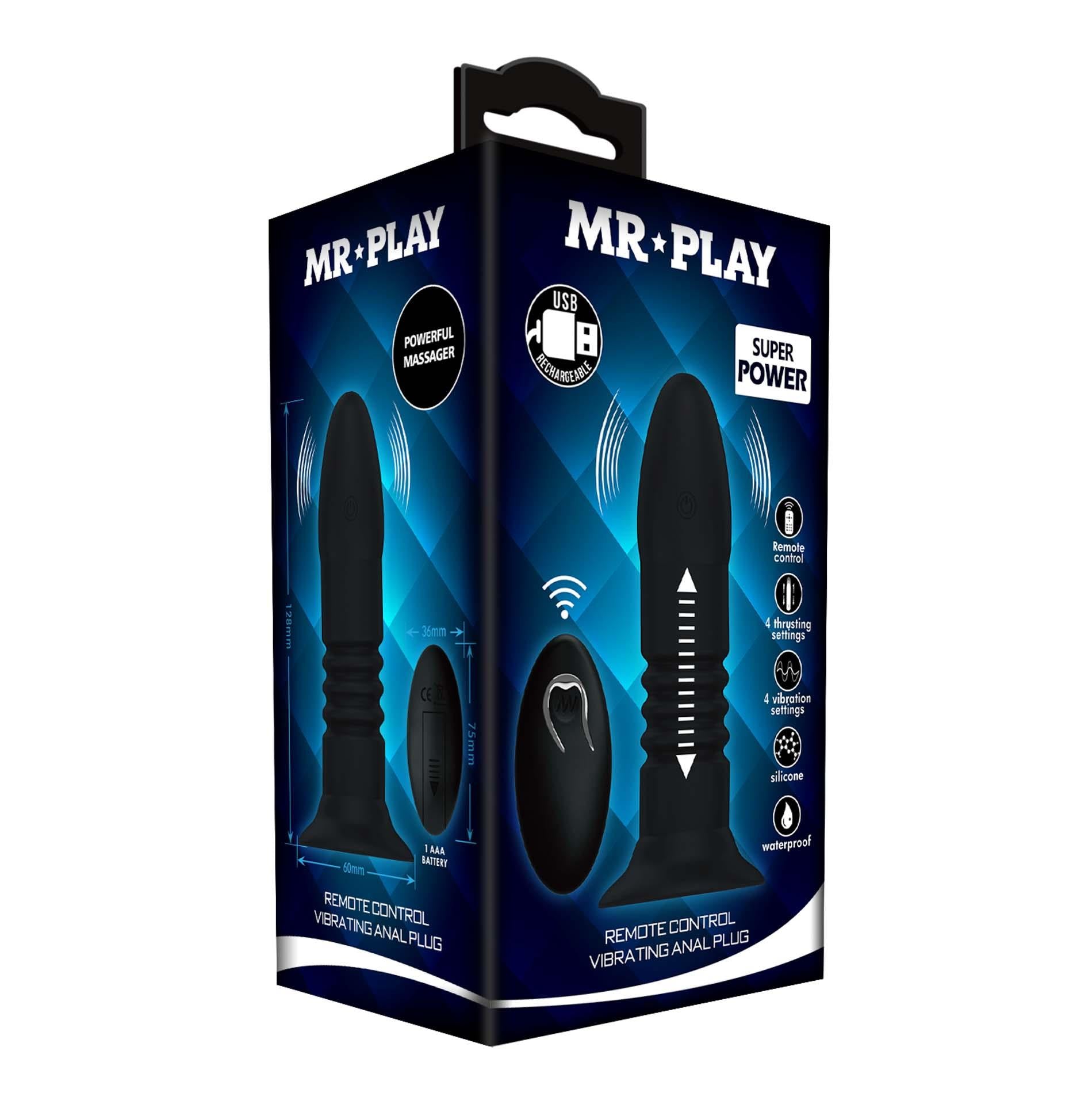 8-MR PLAY - VIBRATING ANAL PLUG 4 vibrations 4 thrusting Remote Control-8