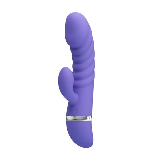 2-Sex wibrator ze stymulatorem łechtaczki 7tryb 18cm-2