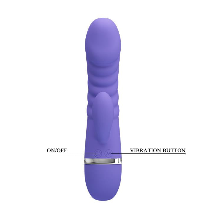 7-Sex wibrator ze stymulatorem łechtaczki 7tryb 18cm-7