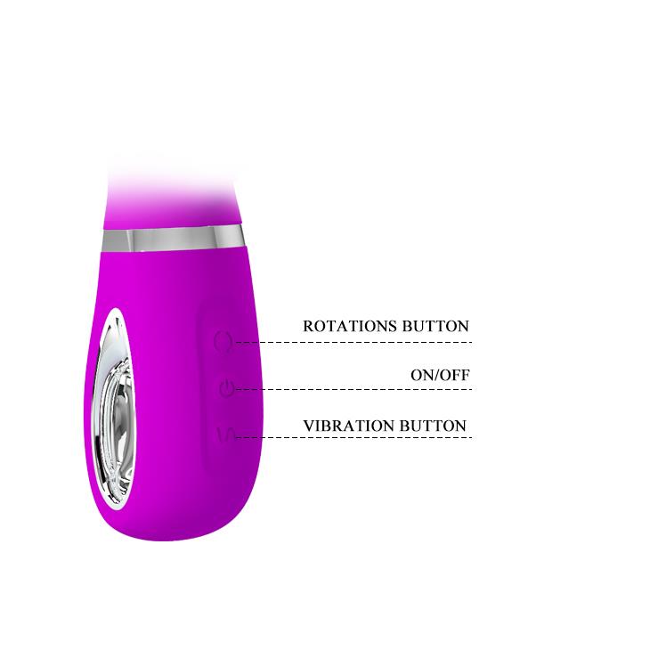 7-Wibrator z masażerem łechtaczki i rotacją 19cm usb-7