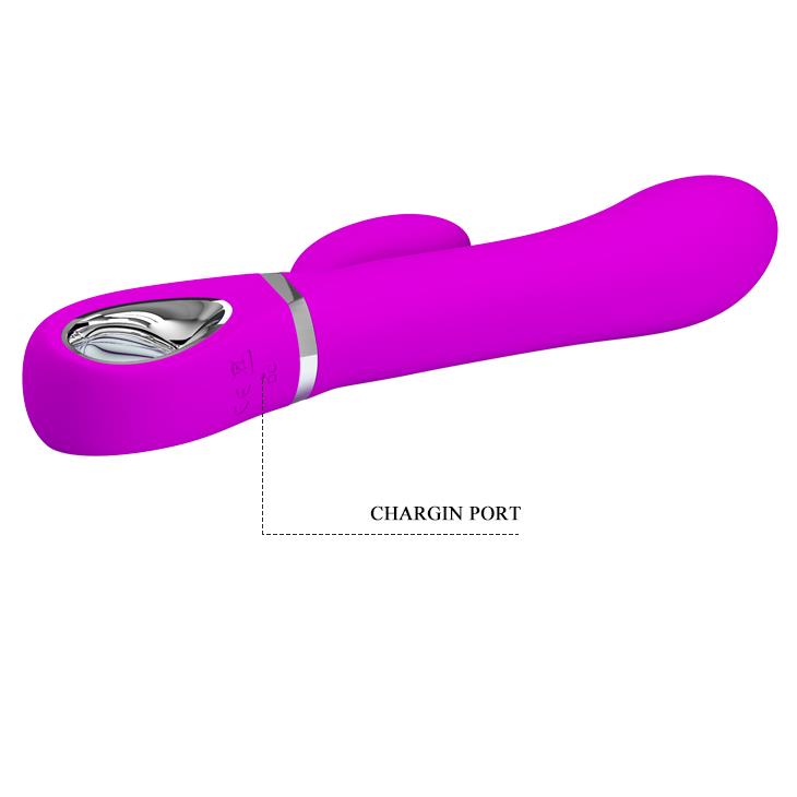 8-Wibrator z masażerem łechtaczki i rotacją 19cm usb-8
