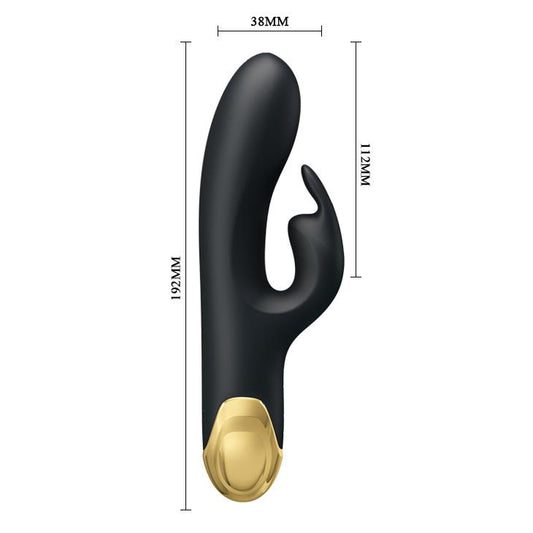 2-Złocony wibrator z masażerem łechtaczki usb 19cm-2