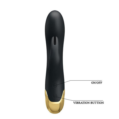 3-Złocony wibrator z masażerem łechtaczki usb 19cm-3