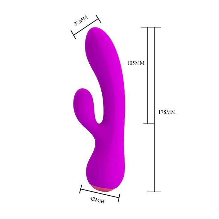 4-Ładowany wibrator z masażerem 17cm 12 trybów usb-4