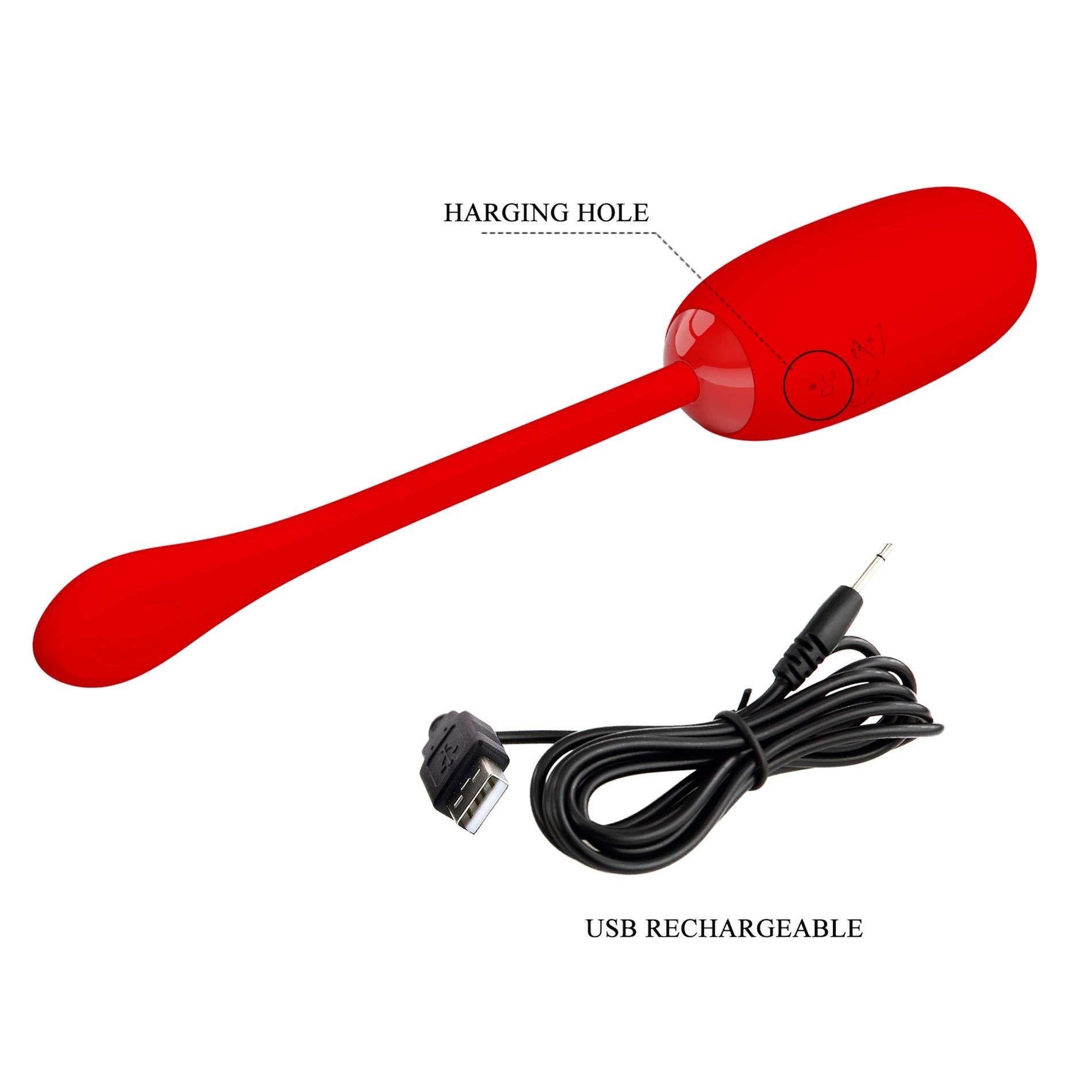 12-PRETTY LOVE - JULIUS EGG Red 12 function vibrations-12