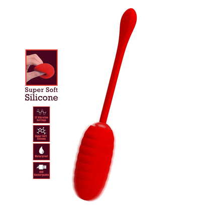 3-PRETTY LOVE - KIRK EGG Red 12 function vibrations-3