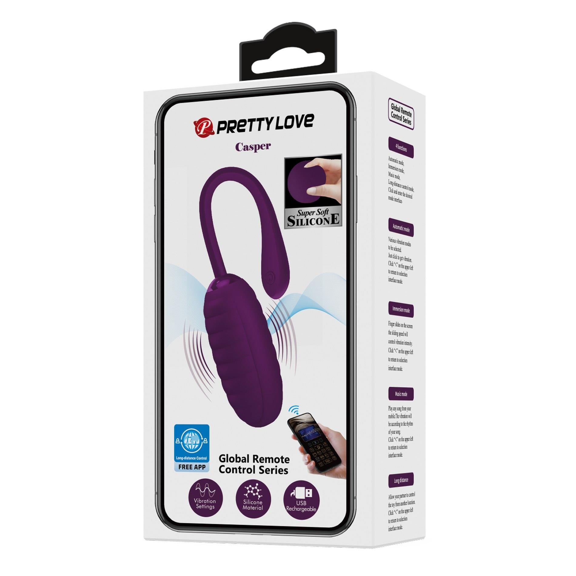 8-PRETTY LOVE - CASPER Purple 12 vibration functions Mobile APP remote control-8
