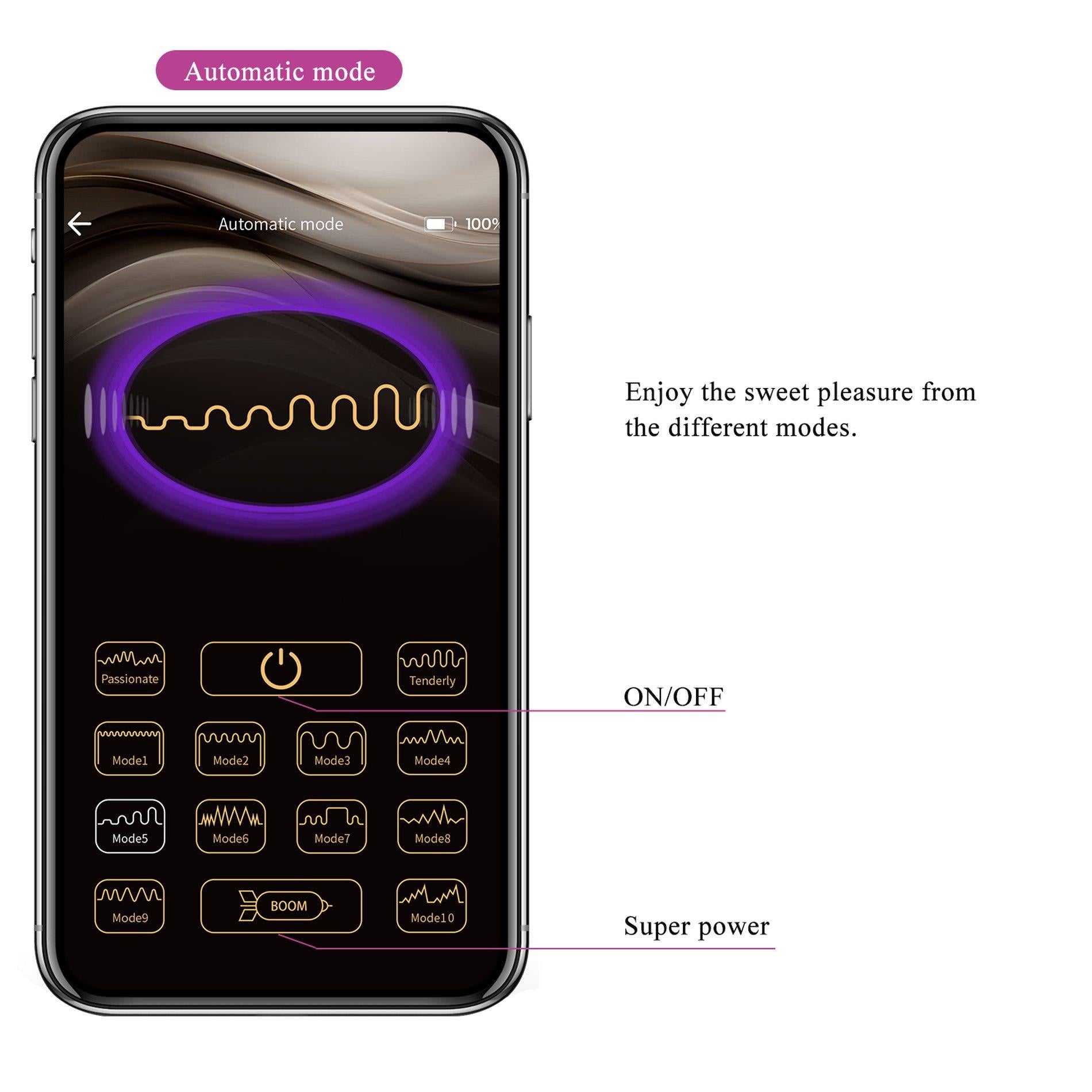 13-PRETTY LOVE - CASPER Purple 12 vibration functions Mobile APP remote control-13
