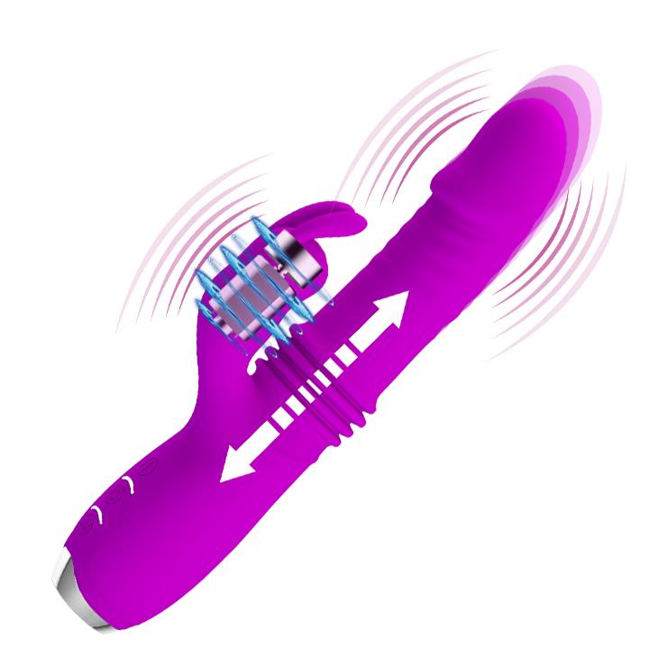 1-Jedwabisty wibrator posuwisty rotacyjny królik-1