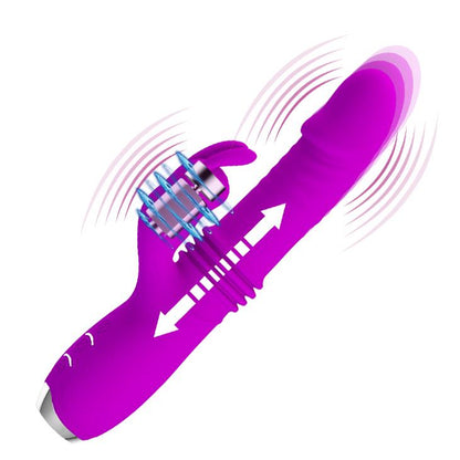 1-Jedwabisty wibrator posuwisty rotacyjny królik-1