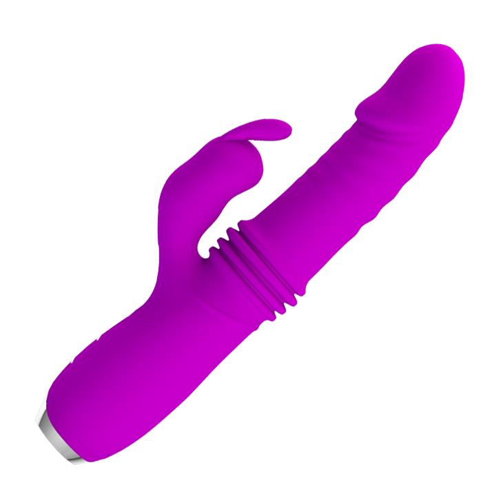 5-Jedwabisty wibrator posuwisty rotacyjny królik-5