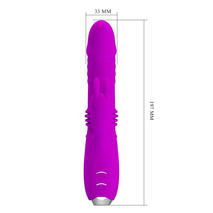 8-Jedwabisty wibrator posuwisty rotacyjny królik-8
