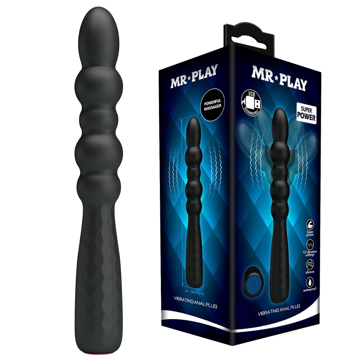 1-MR PLAY - VIBRATING ANAL PLUG - Bendable 12 functions-1